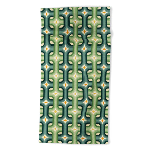 DESIGN dannick Retro chain pattern teal Beach Towel