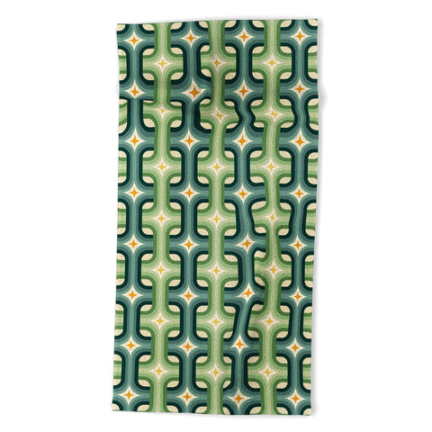 DESIGN d´annick Retro chain pattern teal Beach Towel
