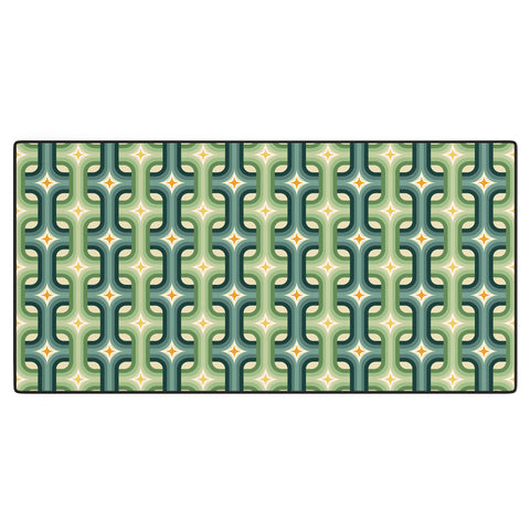 DESIGN dannick Retro chain pattern teal Desk Mat