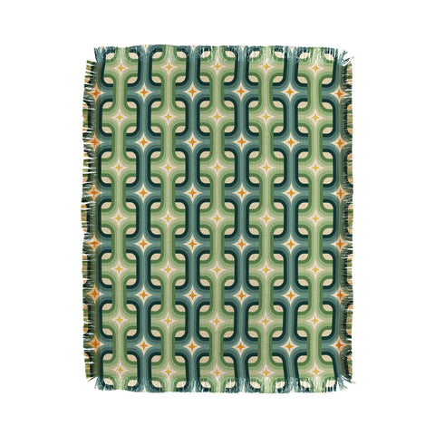 DESIGN d´annick Retro chain pattern teal Throw Blanket