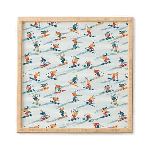 DESIGN dannick Retro Sportive Ski alpine light Framed Wall Art