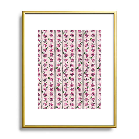 DESIGN dannick romantic rose pattern sweet Metal Framed Art Print