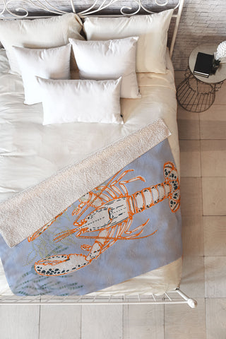 DESIGN dannick Sea life lobster Neptunes joy Fleece Throw Blanket