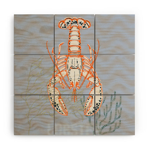 DESIGN d´annick Sea life lobster Neptunes joy Wood Wall Mural