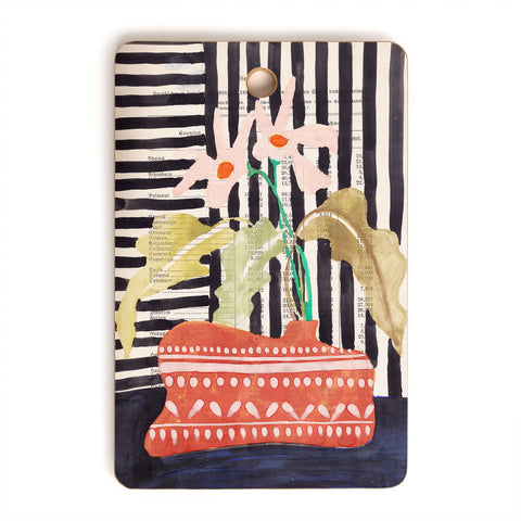 DESIGN dannick still life with a vase modern Cutting Board Rectangle