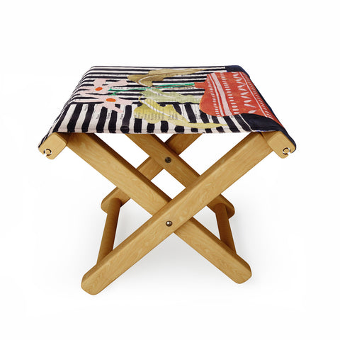 DESIGN dannick still life with a vase modern Folding Stool