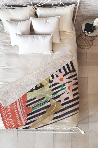 DESIGN dannick still life with a vase modern Fleece Throw Blanket