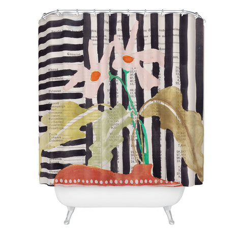 DESIGN dannick still life with a vase modern Shower Curtain