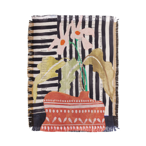 DESIGN d´annick still life with a vase modern Throw Blanket
