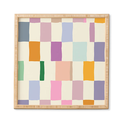 DESIGN dannick Summer check hand drawn Framed Wall Art