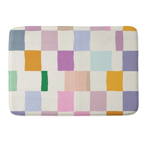 DESIGN dannick Summer check hand drawn Memory Foam Bath Mat