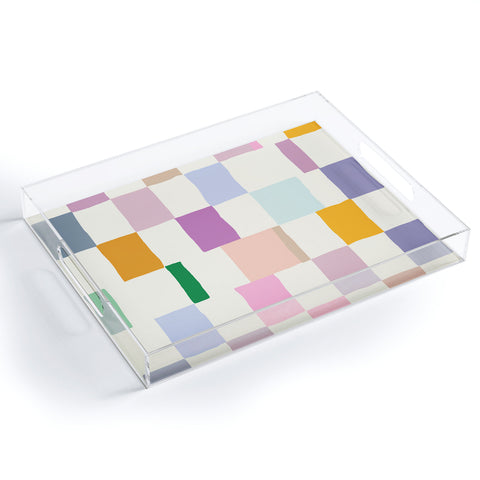 DESIGN d´annick Summer check hand drawn Acrylic Tray