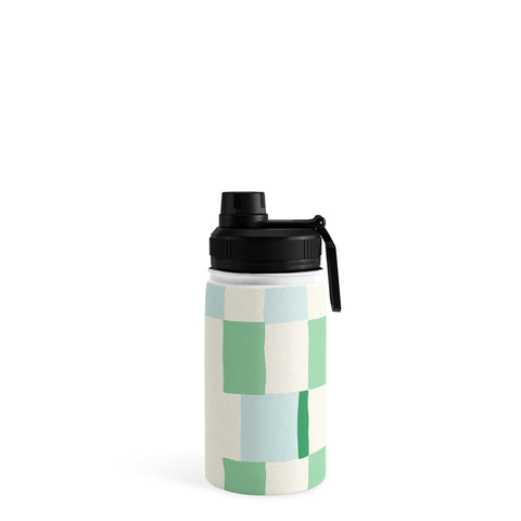 DESIGN dannick Summer check hand drawn mint Water Bottle
