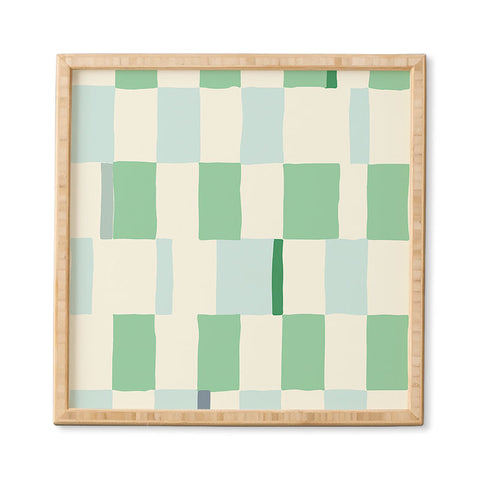 DESIGN dannick Summer check hand drawn mint Framed Wall Art