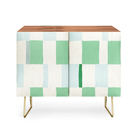DESIGN dannick Summer check hand drawn mint Credenza