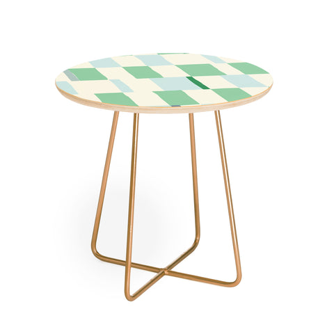 DESIGN d´annick Summer check hand drawn mint Round Side Table