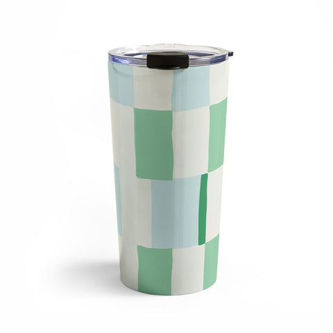DESIGN dannick Summer check hand drawn mint Travel Mug