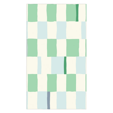DESIGN dannick Summer check hand drawn mint Tablecloth