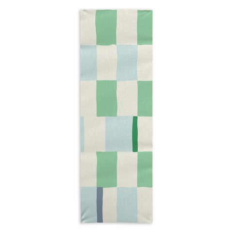 DESIGN d´annick Summer check hand drawn mint Yoga Towel