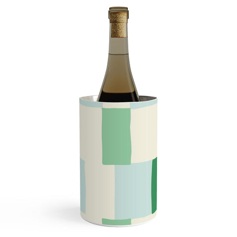 DESIGN dannick Summer check hand drawn mint Wine Chiller