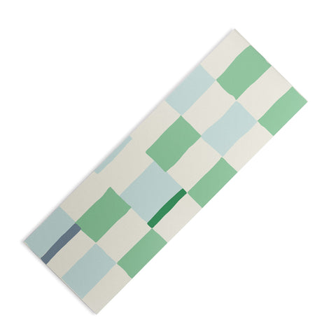 DESIGN dannick Summer check hand drawn mint Yoga Mat