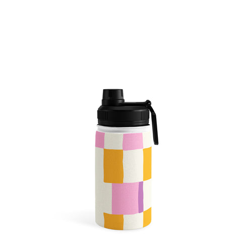 DESIGN dannick Summer check hand drawn orange Water Bottle