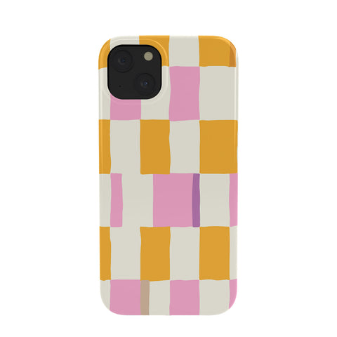 DESIGN dannick Summer check hand drawn orange Phone Case