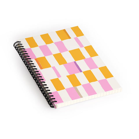 DESIGN d´annick Summer check hand drawn orange Spiral Notebook