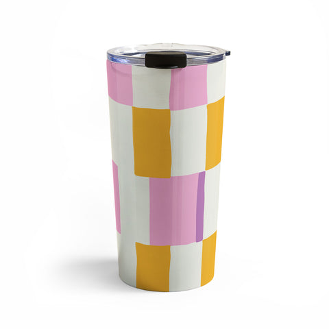 DESIGN dannick Summer check hand drawn orange Travel Mug