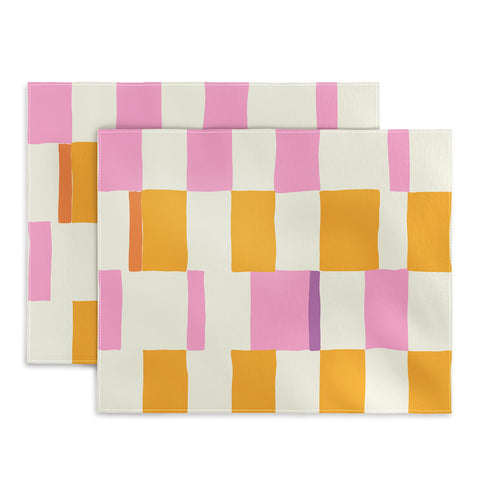 DESIGN dannick Summer check hand drawn orange Placemat