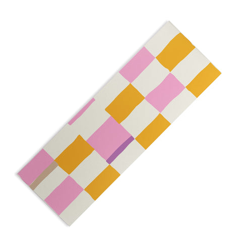 DESIGN dannick Summer check hand drawn orange Yoga Mat