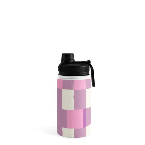 DESIGN dannick Summer check hand drawn purple Water Bottle