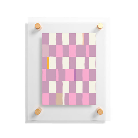 DESIGN dannick Summer check hand drawn purple Floating Acrylic Print