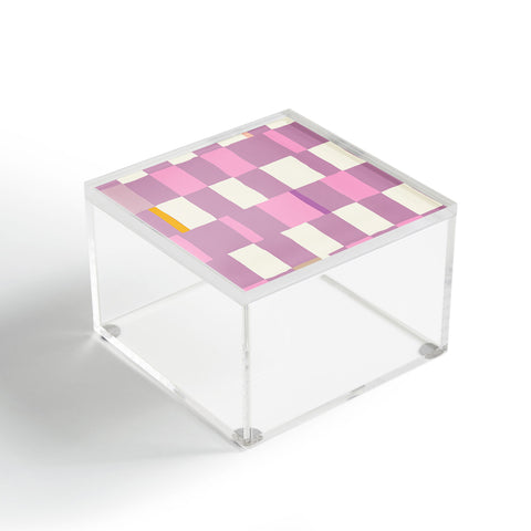 DESIGN d´annick Summer check hand drawn purple Acrylic Box