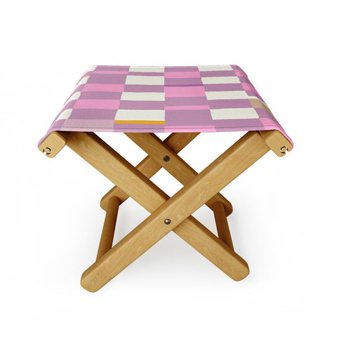 DESIGN dannick Summer check hand drawn purple Folding Stool