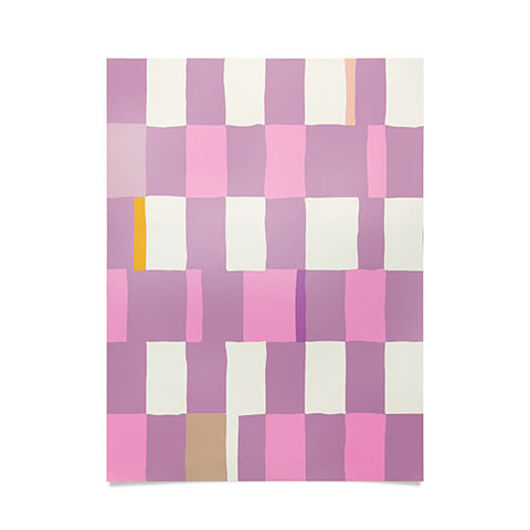 DESIGN dannick Summer check hand drawn purple Poster