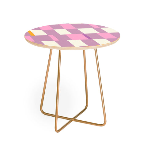 DESIGN d´annick Summer check hand drawn purple Round Side Table