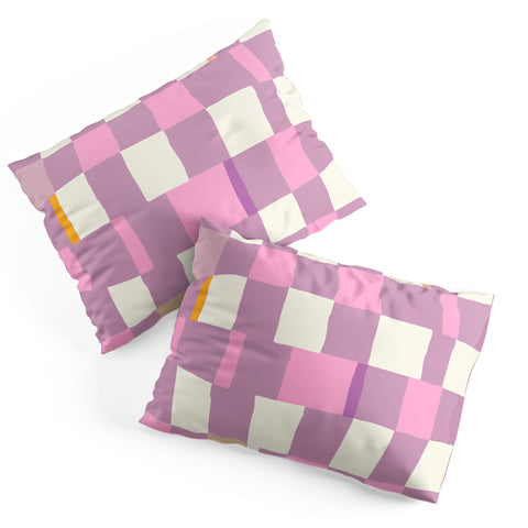 DESIGN dannick Summer check hand drawn purple Pillow Shams