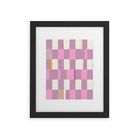 DESIGN dannick Summer check hand drawn purple Framed Art Print