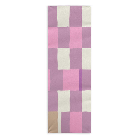 DESIGN dannick Summer check hand drawn purple Yoga Towel