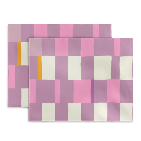 DESIGN dannick Summer check hand drawn purple Placemat