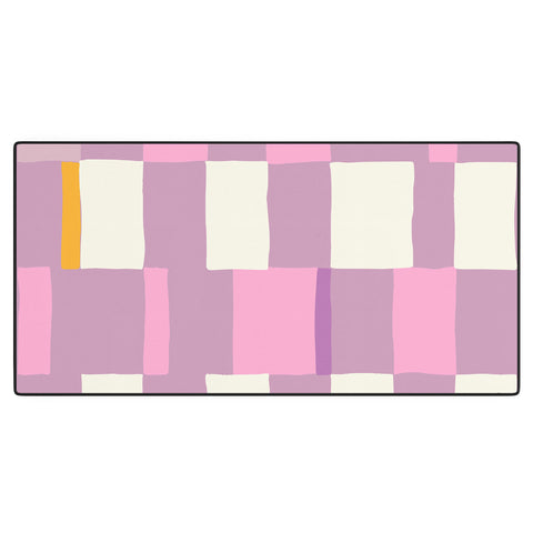 DESIGN dannick Summer check hand drawn purple Desk Mat