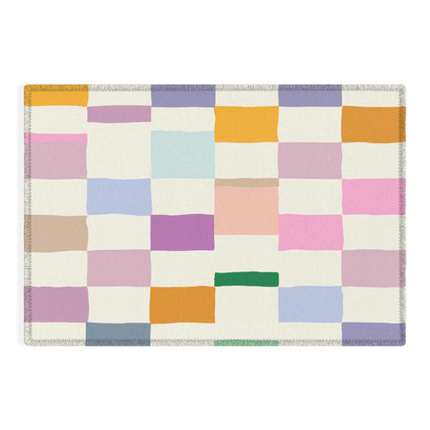 DESIGN dannick Summer check hand drawn Outdoor Rug
