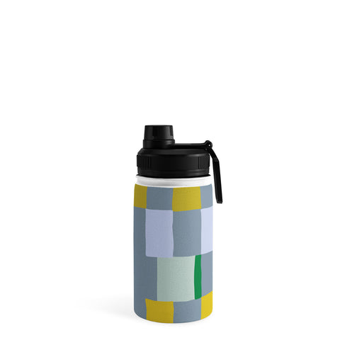 DESIGN dannick Summer check hand drawn teal Water Bottle