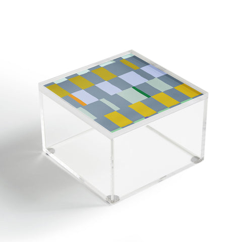 DESIGN dannick Summer check hand drawn teal Acrylic Box
