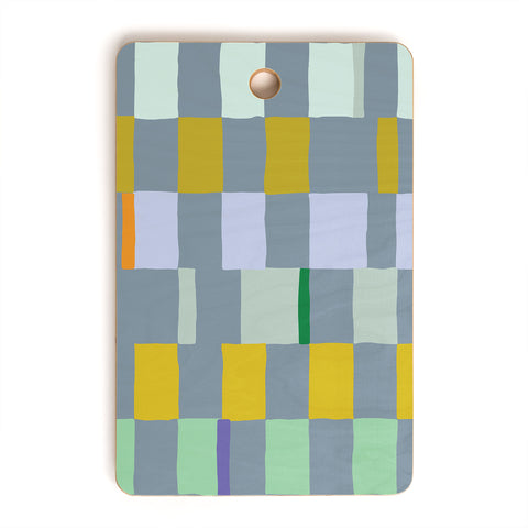 DESIGN d´annick Summer check hand drawn teal Cutting Board Rectangle