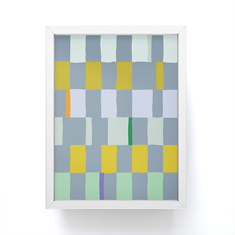 DESIGN dannick Summer check hand drawn teal Framed Mini Art Print