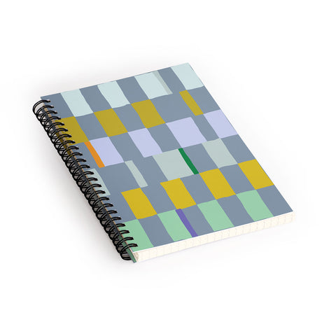DESIGN d´annick Summer check hand drawn teal Spiral Notebook
