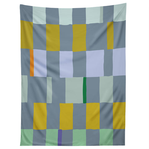 DESIGN d´annick Summer check hand drawn teal Tapestry