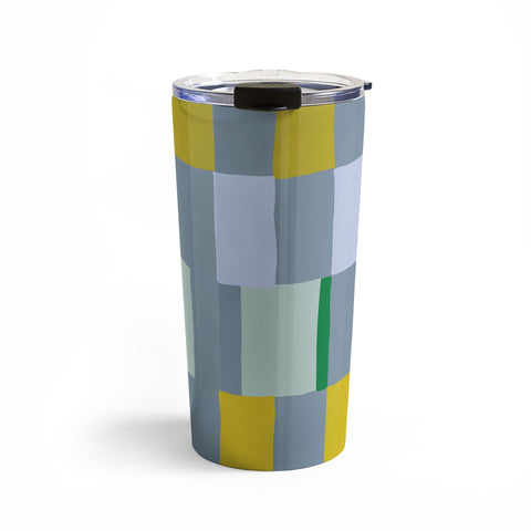 DESIGN dannick Summer check hand drawn teal Travel Mug